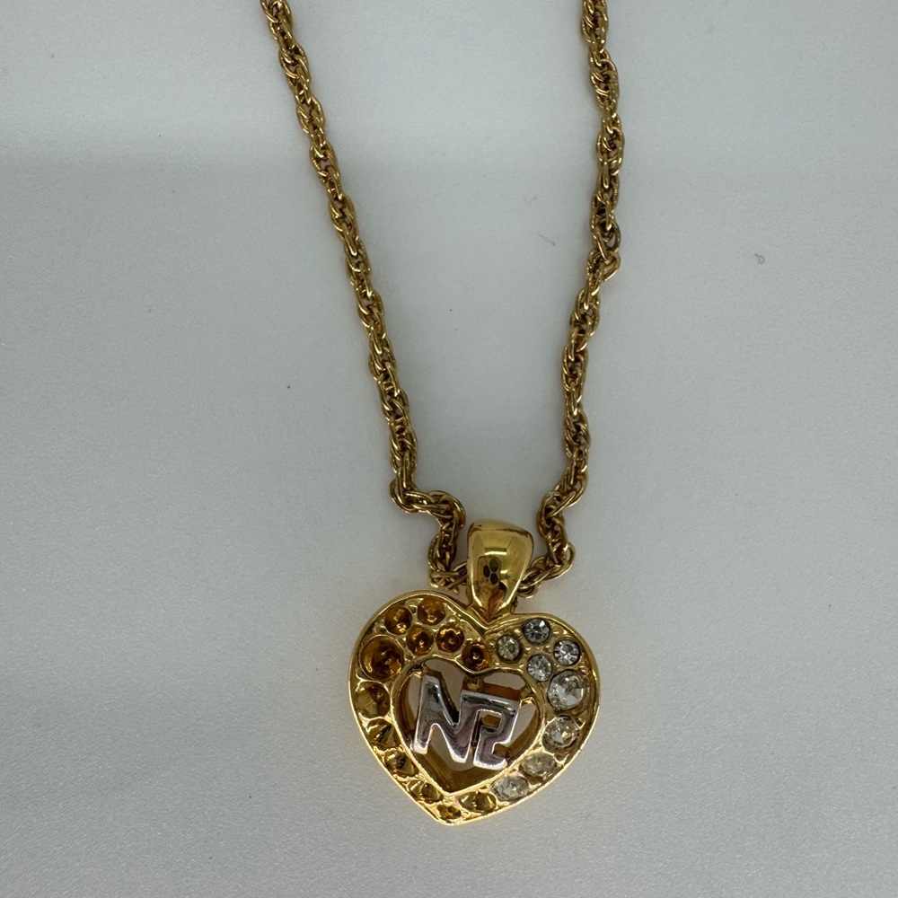 Nina Ricci Gold and Silver Heart Necklace - Picture 2 of 5